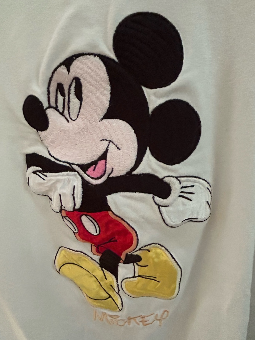 Disney White Mickey Mouse Graphic Tee w Accents Vintage Whimsy XL EUC Cartoon - Picture 9 of 14